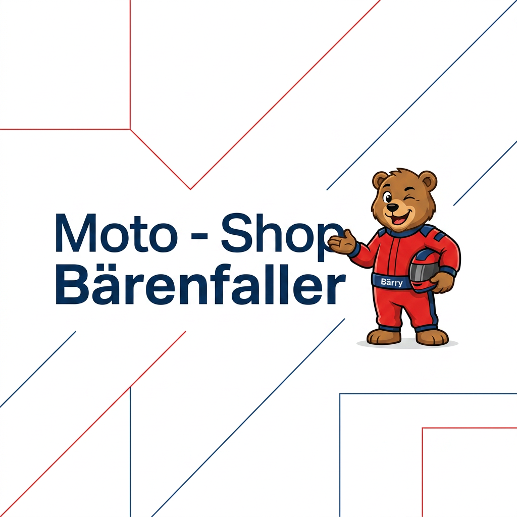 Moto Shop Bärenfaller – Logo mit Maskottchen Bärry